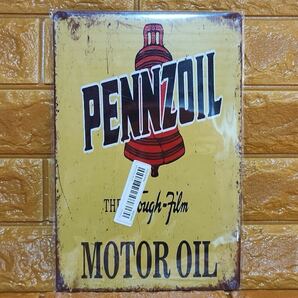 レトロ風 ブリキ看板 PENNZOIL アメリカン雑貨