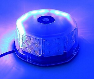 LED 回転灯 32LED 12V24V 丸型 ビーコン 青 ブルー パトランプ フラッシュライト 作業灯 警告灯 除雪作業灯 ストロボワーニング