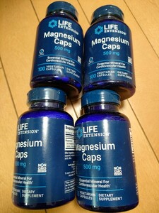LIFE　EXTENSION マグネシウム 500mg100粒　　4つ　カプセル　賞味期限２０２４年１０月