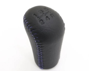 新品 未使用 三菱純正部品 レザーシフトノブ 5MT ブルーステッチ ランサー エボ 5/6 CP9A Mitsubishi Lancer Shift Knob Evolution EVO 5,6