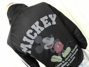 お勧め・【ミッキーマウス】DISNEY ディズニー 中綿 ジャージ ジャケット M 黒　ヴィンテージ　希少モデル 