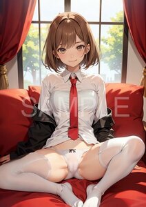 ★高画質★A4高級光沢紙★ 制服 ちっぱい まな板 貧乳 美少女 パンチラ 開脚 スジっ娘 スジ 着衣 A4 ポスター #ニーハイ #貧乳 NA014