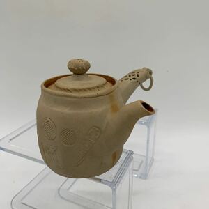 6-5-47■萬古焼　小華作　白泥 急須 煎茶道具　横手急須 茶器 茶道具　中古現状品　在銘 