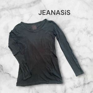 JEANASiS ジーナシス シンプル 薄手 ロンT カットソー M ブラック 長袖Tシャツ