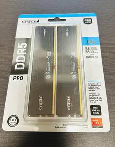 【新品・未開封】Crucial Pro 64GB Kit (2x32GB) DDR5-5600 UDIMM CP2K32G56C46U5 - 1