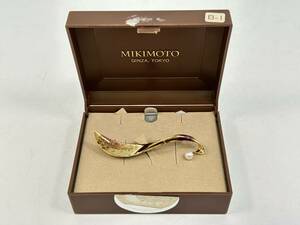 H0605-21 1908[1 иен старт ] Mikimoto MIKIMOTO жемчуг брошь SV925 печать жемчуг Gold цвет аксессуары с коробкой 