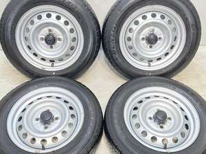 中古タイヤ サマータイヤ ホイールセット 4本セット 155/80R14 88/86LT トヨタ純正 14x5.0 100-4穴 ダンロップ エナセーブ VAN01