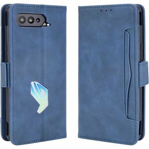 A-SUS ROG Phone 5 ケース手帳型 PU い 指紋防止携帯 ROG Phone 5 カバー ブルー 578