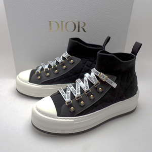 DIOR プラットフォームスニーカー 22cm 35 ブラック Walk'n'Dior メッシュ マクロカナージュ クリスチャン・ディオール 質屋 神戸つじの