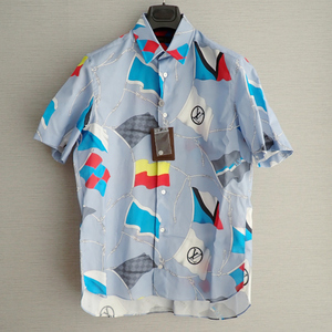 LOUIS VUITTON 未使用 半袖シャツ 52 ダミエグラフィット ガストンV SHIRT イタリア製 メンズ ルイヴィトン フラッグ LV 質屋 神戸つじの