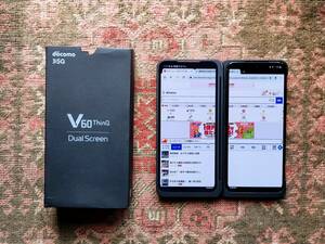 【美品】LG V60 ThinQ 5G docomo デュアルスクリーンあり【◯判定】 8GB 128GB 6.8型 有機EL×2画面