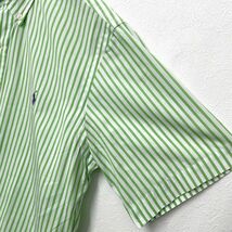 ポロラルフローレン　90年代　ストライプ　ポニー　ボタンダウン　半袖シャツ　緑　白　メンズSサイズ　POLO RALPH LAUREN_画像4