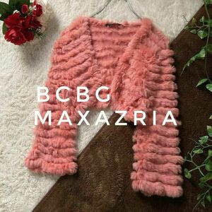 BCBG MAXAZRIA　ラビットファー　ボレロ　カーディガン　ピンク　レディース　Mサイズ　ビーシービージーマックスアズリア