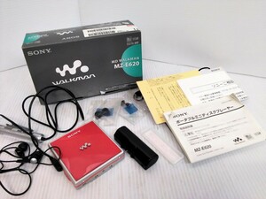  Sony SONY MD Walkman WALKMAN red MZ-E620 box * instructions equipped portable player operation not yet verification Junk secondhand goods 