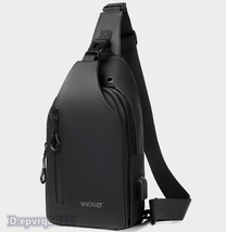 斜め掛けバッグ 新品 ボディバッグ メンズ ワンショルダーバッグ 多機能 軽量 鞄 USBポートリュックサック 防水加工 ２色選ぶ/グレー_画像2