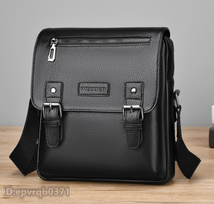 ショルダーバッグ レザーバッグ 新品 斜め掛けバッグ 革鞄 メンズ ボディバッグ 大容量 かばん 紳士 アウトドア ２色選ぶ/コーヒー _画像3