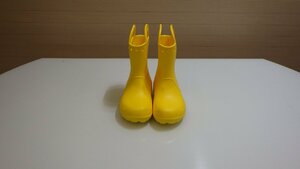 D840-89618 クロックス crocs キッズ レインブーツ 雨靴 長靴 黄色 イエロー US/c12 JP/18.5㎝ 靴 子供 防水