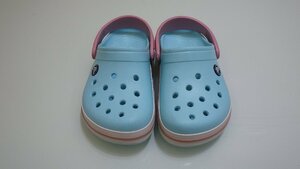 D732-567967 exhibition goods Crocs crocs clock band sandals mint x pink child Kids J2 JP/20.