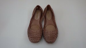 F576-46114 展示品 MELISSA BALLERINA バレリーナ メリッサのバブルガムの香り メルフレックス 靴 ROSE METALIC US/7 JP/24㎝
