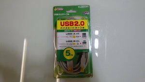 D350〔格安100円スタート!!〕 ELECOM エレコム USB 2.0 Type B ケーブル 5m データ転送 機器 接続 長め ケーブル