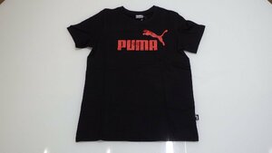 k181-19018 PUMA プーマ Tシャツ ブラック レッド US/XS UK/7～8Y JP/120～130 半袖 キッズ 子供 黒色