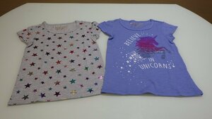 E631-1240000 VIGOSS キッズ Tシャツ 2枚 ブルー ライトグレー US/5/6 JP/100-110 星 ユニコーン かわいい 女の子 半袖