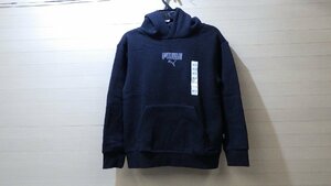 A532-1518579 PUMA キッズ パーカー フリース US/XS JP/128cm ブラック 黒色 フード ※毛立ち フーディ 子供