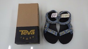 f338-591880〈格安1980円スタート!!〉 teva テバ サンダル US/8 JP/25㎝ レディース 黒色 ブラック