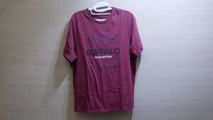 E397-1374609 ※展示・試着使用品 BUFFALO MEN'S SS PRI RUBBER PRINT Tシャツ US/XL JP/XXL レッド 赤