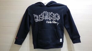 G900-1735161 Keith Haring キース ヘリング キッズ パーカー US:M(7/8) JP:110-130 ブラック ユニセックス 男女兼用