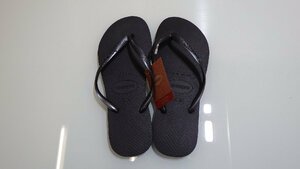 w479-58011 HAVAIANAS ハワイアナス ビーチ サンダル ブラック 黒 US/35/36 JP/23cm