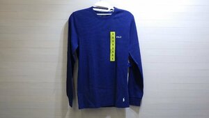 E675-3333330 ポロ メンズ 長袖 Tシャツ ネイビー 紺 US/S JP/M 綿 ポリエステル 男性 おしゃれ おでかけ 普段着