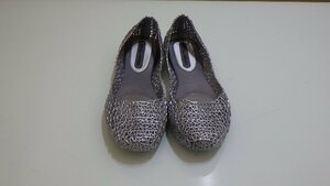 E552-46114 MELISSA BALLERINA バレリーナ メリッサのバブルガムの香り メルフレックス 靴 US/7 JP/24㎝ シルバー