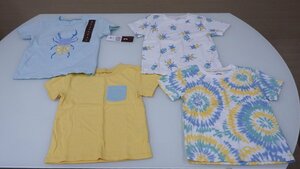 k645-19054　Pekkle ペックル TODD 4枚 半袖 Tシャツ US/3 JP/100cm 赤ちゃん ベビー 子供 クワガタ ダイダイ柄