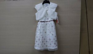 U219-1236410 Jona Michelle ガールズドレス ワンピース US/12 白 ホワイト ピンク キラキラ 子供 キッズ