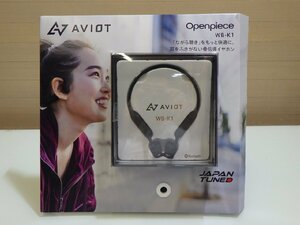 M259-47956 AVIOT 骨伝導 ヘッドホン WB-K1-BK ブラック Bluetooth 音楽 耳をふさがない骨伝導 イヤホン 音楽や通話を楽しむ