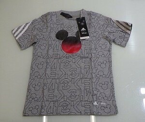 z332-1463799 adidas アディダス キッズ ディズニー ミッキー Tシャツ グレー 110cm 子供 半袖 キャラクター