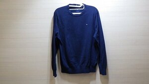 z410-39476 TOMMY HILFIGER トミーヒルフィガー メンズ スウェットネック US/XL 日本/XXL ネイビー コットン100％