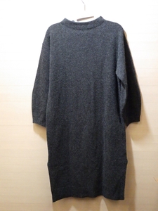 d413-34818 TEALHORIZON ワンピース ウール US/L 日本/XL チャコールグレー タイト ニット レディース