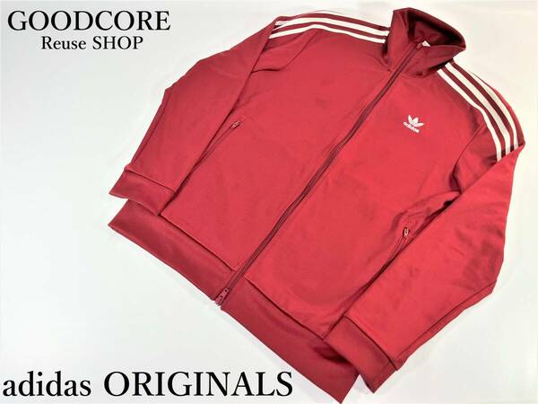 adidas ORIGINALS アディダス オリジナル トラックジャケット 3本線 スリーストライプス ジャージ 赤色 レッド●R601207