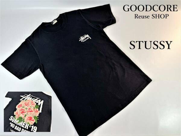 STUSSY ステューシー SUMMER 19 花柄 フラワー バックプリント Tシャツ Sサイズ●R601209