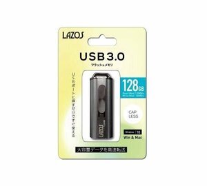 新品 LAZOS USB3.0/スライド式 USBフラッシュメモリー 128GB L-US128-3.0