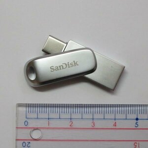  operation verification ending SanDisk USB3.0/Type-C/Type-A combined use USB flash memory -256GB rotary cap silver color 