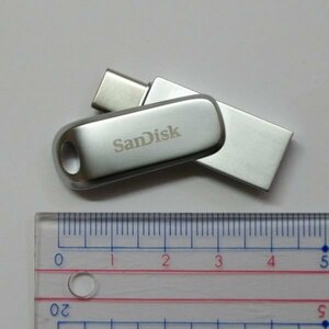 動作確認済み SanDisk USB3.0/Type-C/Type-A兼用 USBフラッシュメモリー 128GB 回転式キャップ 銀色