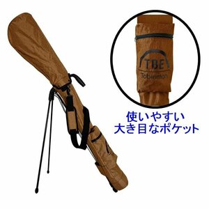 新品 TOBIEMON ゴルフ クラブケース 雨に強い/練習場やショートコース向き/軽量設計/ブラウン