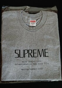 新品 Mサイズ Anno Domini Tee Heather Grey 20SS Supreme 1994 Established New York S/S グレー ロゴ Tシャツ Medium 国内正規品 