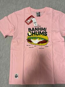 新品　メンズ Sサイズ　チャムス　半袖 Tシャツ　ハンバーガー　ピンク