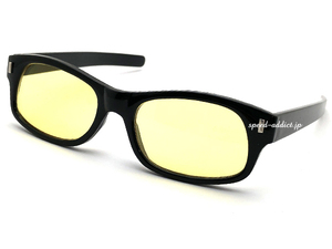 STRAIGHT TEMPLE BIKER SHADE BLACK × LIGHT YELLOW/イエローレンズバイカーシェード黄色レンズめがね眼鏡メガネバイク用サングラス防風