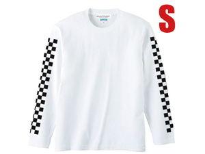  рукав CHECKER L/S T-shirt WHITE S/ Drive мотоцикл мода контрольно-измерительный прибор флаг Monotone onroad off-road long tkaminali группа гонщик 