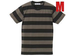 PRISONER BORDER T-shirt BLACK×CHARCOAL M/プリズナーボーダーtシャツ黒茶囚人服カートコバーンnirvanaニルバーナニルヴァーナ縞しま